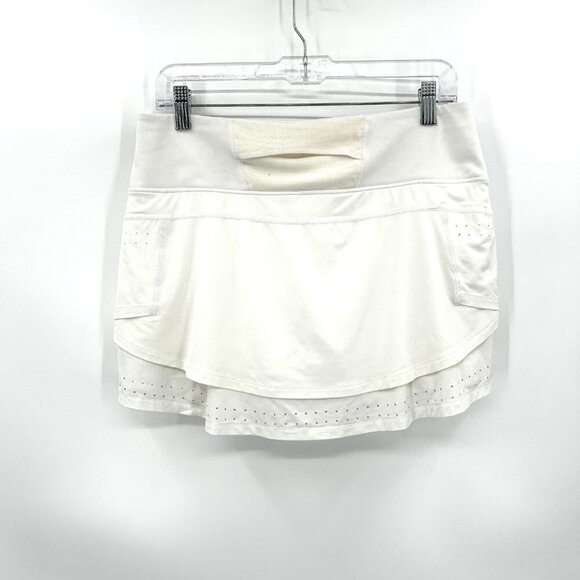 ATHLETA Women's White Stealth TruCool Athletic Workout Tennis Skort Size Medium - Picture 3 of 8